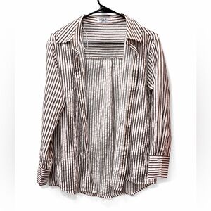 BLENCA Striped Button-Down Blouse